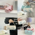 thumbnail image 2 of Bowknot Pen Bag with Handle Large Capacity Pencil Case Travel Pen Organizers Pouches Travel Makeup Bag for Student Women, 2 of 9