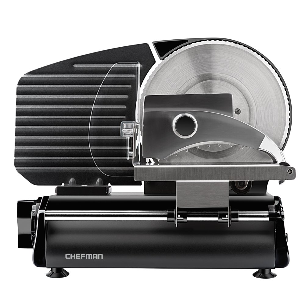 Chefman DieCast Electric Deli & Food Slicer, Stainless Steel, Black