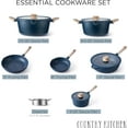 thumbnail image 5 of Country Kitchen 11-Pc Cast Aluminum Cookware Set Non Stick Pots and Pan Set, Navy Round, 5 of 8