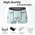 thumbnail image 2 of Men's Boxer Briefs, Striped Cartoon Cute Shark Soft Comfy Mens Underwear Boxer Briefs Breathable With Widen Waist, 2 of 7