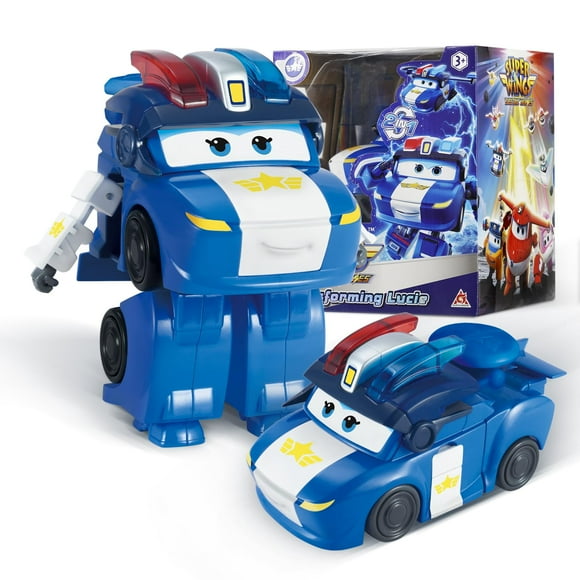Super Wings Transformer Toys 5 In Lucie Airplane Transformer Figures Toys 2 In 1 Mode Rescue Bots Action Figure Toys For 3-5 Year Old Boys Girls Fun Plane Toys For Toddlers Kids Age 3 4 5 6 7