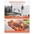 thumbnail image 4 of KFFKFF Foldable Charcoal Grill, 250 sq.in. Portable Charcoal Barbecue Grill with Liftable Charcoal Tray & Side Tables, Brushed Stainless Steel BBQ Cooking Grills for Outdoor Camping, 4 of 9