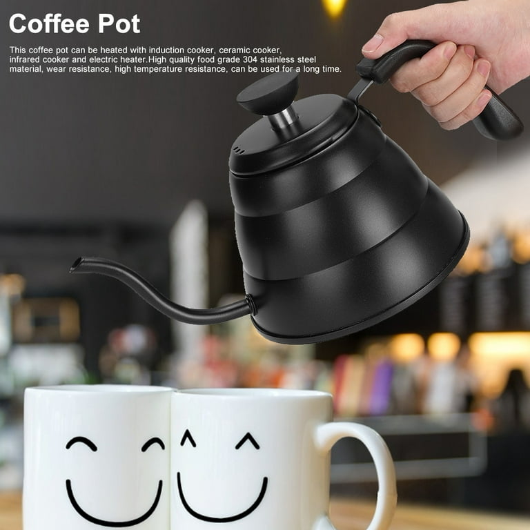 Coffee Pot Teapot Stainless Steel Tea Kettle Cold Short Spout Pour Over for  Home Kitchen Hotel Restaurant(20oz)