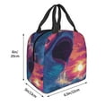 thumbnail image 3 of Salouo Hawaiian Island Beach Shark for Unisex Lunch Bag Leakproof Lunch Tote Large Capacity Reusable Insulated Lunch Box Cooler Lunch Container for Work/Office/Picnic/Travel-Black, 3 of 8