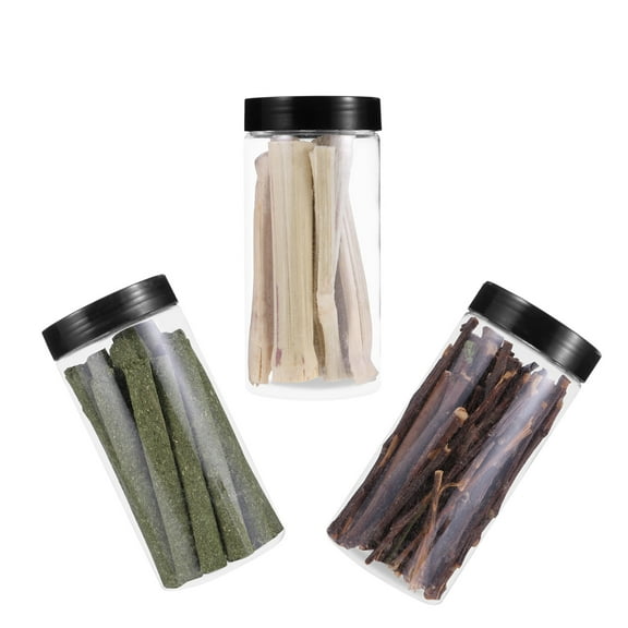 KHBUAB Small Animal Chew Toys Chew Sticks Transparent Bamboo 3 Boxes