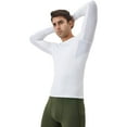 thumbnail image 4 of Active Men's Long Sleeve Compression Shirt with Stretch Fit and Athletic Seam Detailing - X Large, White, 4 of 7