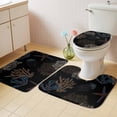 thumbnail image 2 of Black Coral Coastal Bath Mat 3 Piece Bathroom Rug Set, Nautical Starfish Summer Beach Non Slip Bath Rug Contour Mat and Toilet Lid Cover, Absorbent Shower Mats Soft Bath Rugs and Mats Sets, 2 of 8