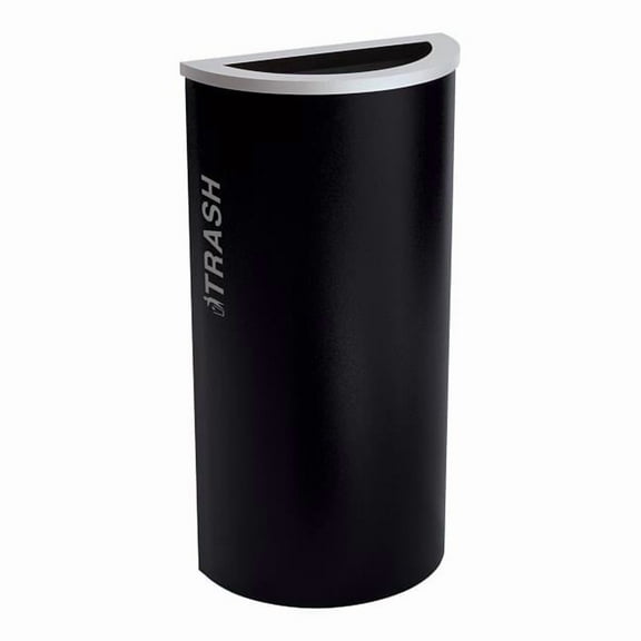 Ex-Cell Kasier RC-KDHR-T BT-PBG 8 gal Kaleidoscope Black Tie Series Half Round Recyclable Bins, Black
