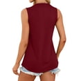 thumbnail image 5 of Nlife Women Elegant V Neck Sleeveless Flowy Pleated Tank Top, 5 of 7