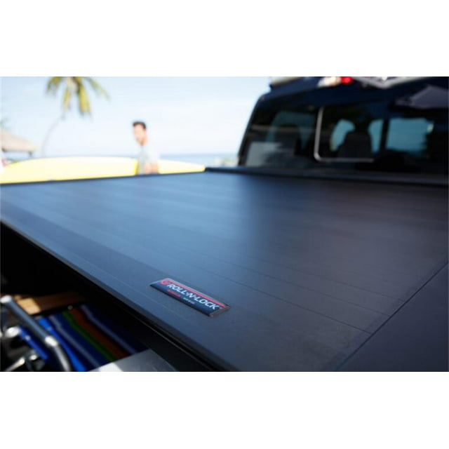 Convient pour Toyota Tundra Roll-N-Lock 2022-2024, Couverture RC575E E-Series; Rétractable; Verrouillable; Noir Mat; Aluminium