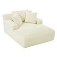 thumbnail image 5 of DEALTOPS 66.1" Oversized Comfy Lounge Chair, Corduroy Foam Sofa Chair with Pillows, No Assembly, Living Room or Bedroom, White, 5 of 6