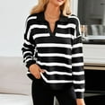 thumbnail image 2 of Krdevn Women's Casual Long Sleeve Striped T Shirt Crew Neck Basic Top Blouse for Daily Wear Fall Winter,Women's Tops, Tees & Blouses,Size:S, 2 of 6