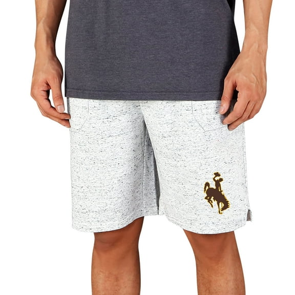 Men's Concepts Sport White/Charcoal Wyoming Cowboys Throttle Knit Jam Shorts