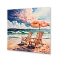 thumbnail image 2 of Designart "Beach Chairs Beautify Scenery I" Nautical & Beach Metal Wall Art Prints, 2 of 5