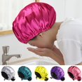 thumbnail image 3 of Hair Bonnet Smooth Surface Solid Color Double Sides Versatile All Fit Adjustable Drawstring Lightweight Sleep Cap for Bath, 3 of 10