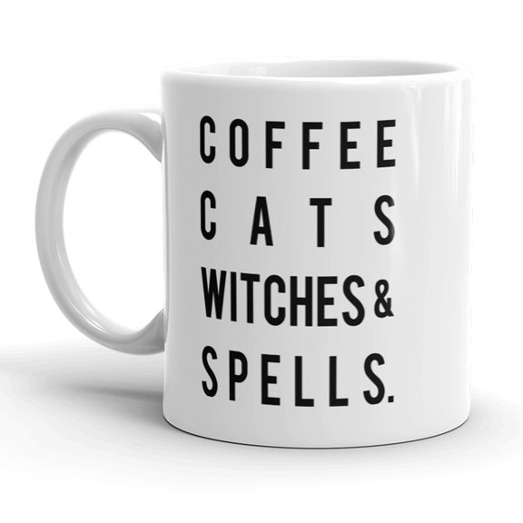 Coffee Cats Witches and Spells Mug Funny Halloween Coffee Cup - 11oz