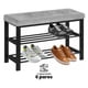 thumbnail image 3 of Banco Zapatero, Zapatero de 3 Niveles para Entrada, Organizador de Almacenamiento con Asiento Acolchado de Espuma, Estructura de Acero Reforzado, Asiento Color Gris, Capacidad de 6 Pares, 3 of 9
