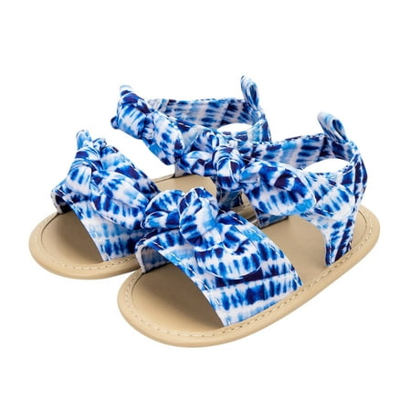 

JDEFEG Swim Shoes for Boys Girls Open Toe Bowknot Tie Dye Shoes First Walkers Shoes Summer Toddler Flat Sandals Boys 4C Shoes Girls Sandals Baby Girl Shoes Canvas Blue 11