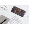 thumbnail image 3 of DistinctInk Clear Shockproof Hybrid Case for iPhone 7 8 SE (2020 Model) 4.7" Screen TPU Bumper Acrylic Back Tempered Glass Screen Protector - Orange and Blue Paisley, 3 of 9