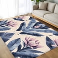 thumbnail image 4 of 8x10 Area Rugs, Blue Pink Purple Floral Non-Skid Rubber Backing Large Rectangle Rugs - Living Room Bedroom Home Office, Blooms Botanical Oil Painting Indoor Floor Mat Carpets Washable Rug, 4 of 9