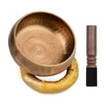 thumbnail image 7 of 8-Inch Large Tibetan Singing Bowl Set - Handmade Metal Sound Bowl with Soft Cushion (Color Varies) & Wooden Mallet for Yoga, Meditation, Chakra Healing, and Relaxation, 7 of 7