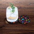 thumbnail image 3 of WIRESTER Round Neoprene Car Coaster for Drinks, Set of 2pcs, Multicolor Paws Dog, 3 of 6