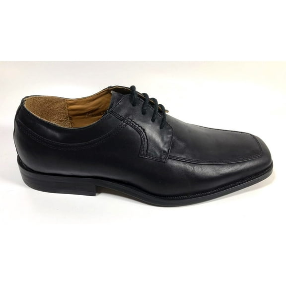 Wizfort Men's Leather Moc Toe Oxford, Black - Size 39