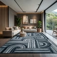 thumbnail image 5 of CAMILSON Spring Geometric Arch Striped Easy-Cleaning Non-Shedding Washable Outdoor Indoor Area Rug Navy 8x10, 5 of 10