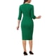 thumbnail image 3 of Vestido de tubo para mujer INSPIRE CHIC con cuello barco, mangas 3/4, dobladillo dividido, vestido midi para el trabajo, verde L, 3 of 5