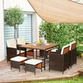 thumbnail image 6 of Gymax 9PCS Rattan Wicker Patio Dining Set Outdoor Furniture w/ Cushion, 6 of 10