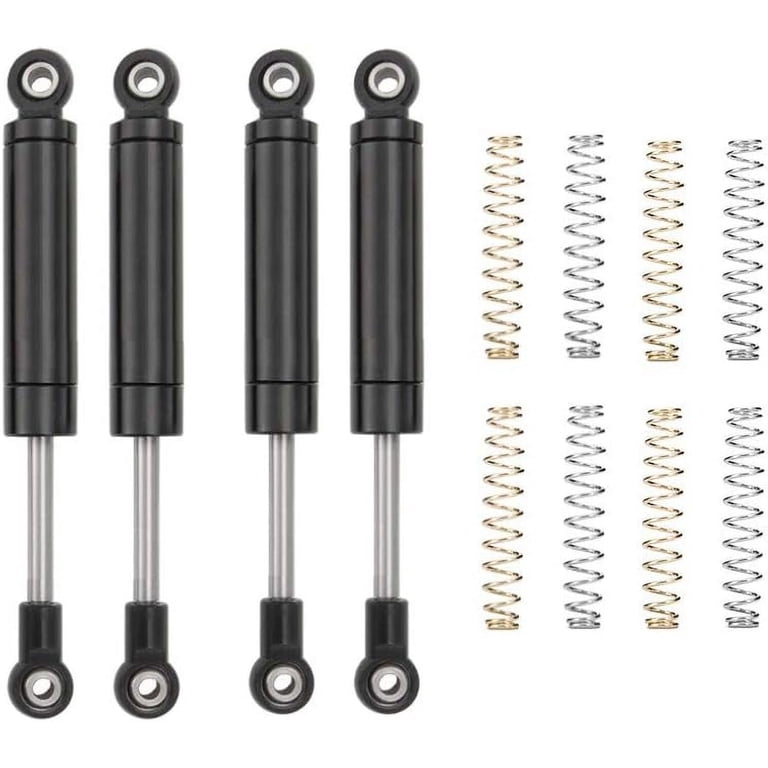 4PCS Aluminum Shock Absorbers For 1/10 RC Crawler Cars - Adjustable Dampers For Axial SCX10, TRX4, D90 Models