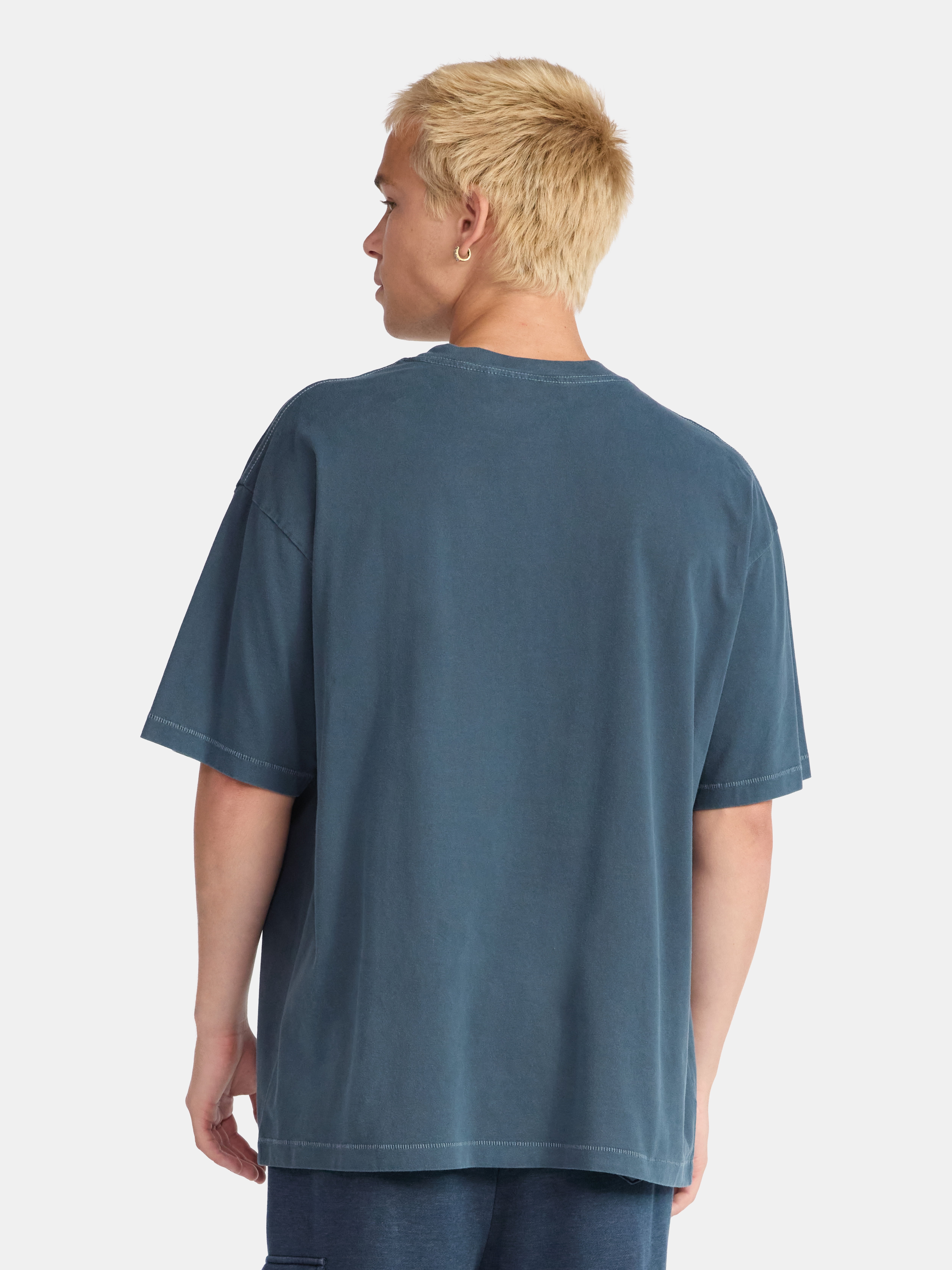 No Boundaries Cotton Oversized Cropped Tee with Short Sleeves, Men's and Big Men's XS-5XL