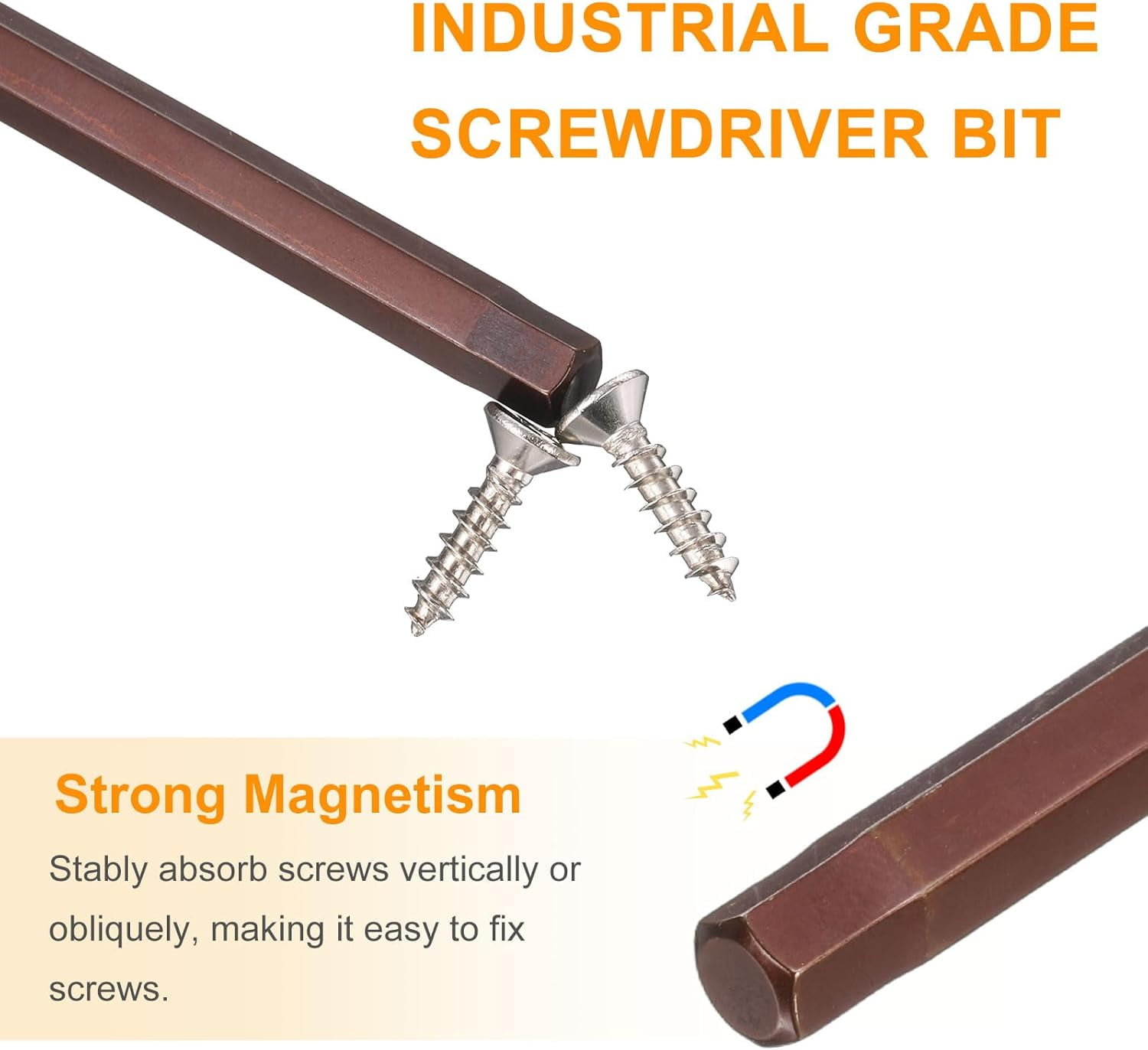 MKEUDQ-5pcs Hex Head Wrench Drill Bit 3mm(H3) Metric 1/4" Hex Shank 3"(75mm) Length S2 Steel Magnetic Impact Drivers Screwdriver Bit Industrial Grade Hexagon Electric Drill Bits