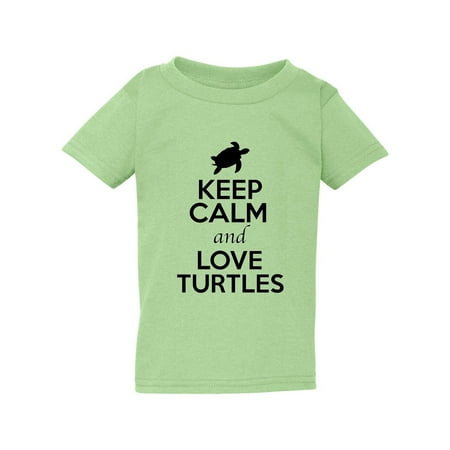 

Keep Calm And Love Turtles Tortoise Animal Lover Shell Funny Toddler Kids T-Shirt Tee