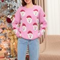 thumbnail image 5 of Women Christmas Sweater Long Sleeve Santa Claus Pullover Crew Neck Sweatshirts Winter Jumper Top, 5 of 7