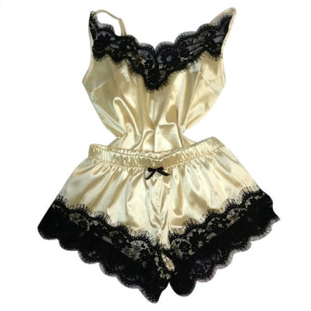 

Betiyuaoe Pajama Lingerie Set for Women 2PC Nightdress Nightgown Sleepwear Underwear Set