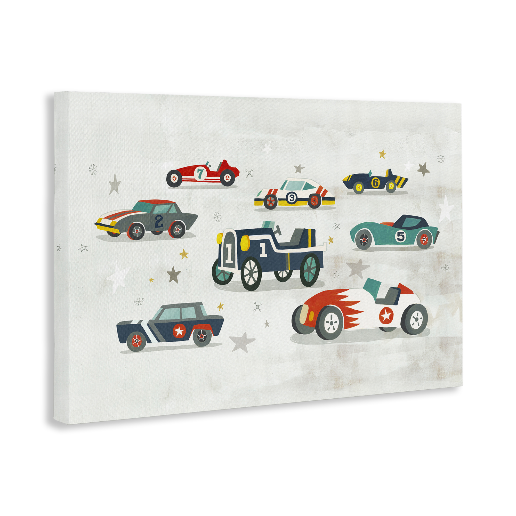 Stupell Industries Various Vintage Race Cars Transportation Painting Wrapped Canvas Art Print Wall Art, 45 x 30