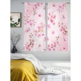 thumbnail image 3 of Pink Cherry Sheer Curtains 72 Inch Length 2 Panels Set, Spring Botanical Blossoms Flowers Floral Voile Window Treatment Rod Pocket Curtains Sheers Drapes for Bedroom/Living Room/Kitchen 52"x72"x2, 3 of 7