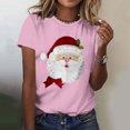 thumbnail image 3 of Christmas Shirts for Women Santa Claus T-Shirt Casual Holiday Xmas Short Sleeve Crew Neck Tee Tops, 3 of 4