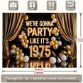 thumbnail image 4 of Happy 50th Birthday Backdrop We're Gonna Party Like It's 1975 Photography Background for Women Men Golden Black Retro Cheer to 50 Years Birthday Party Decorations Banner Supplies Photo Booth Props, 4 of 4