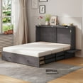 thumbnail image 2 of Mixoy Murphy Bed,Cube Cabinet Chest Bed with Charging Station Grey - Queen, 2 of 5