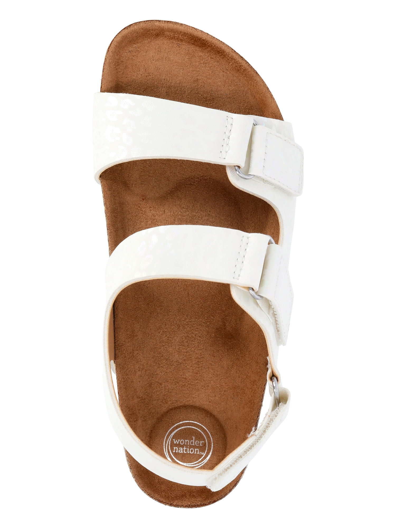 Wonder Nation Little and Big Girls' Double Buckle Footbed Sandals