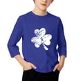 thumbnail image 3 of T-Shirt Fille Fête de la Saint-Patrick, Mignon T-Shirt Graphique à Manches 3/4 Col Rond avec Imprimé Irlandais, Hauts Décontractés Printemps Été pour Vacances, Fête d'Anniversaire et Usage Quotidien Bleu 130, 3 of 5