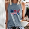 thumbnail image 2 of Midsumdr 4th of July Tank Tops for Women Summer Fashion American Flag Star Printed Vest Round-Neck Loose Sleeveless T-shirt Pullover Tops, 2 of 4