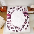 thumbnail image 5 of Feelyou Bling Bow-tie Queen Sheet Sets, Pink Fashion Leopard Print Bed Set, 4 Pieces, 5 of 7