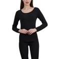 thumbnail image 1 of Qarigey Ropa interior térmica para hombre, cálida, previene el viento frío, Heattech, informal, sencilla, generosa, saludable, suave, ropa Ropa interior Negro SG, 1 of 6