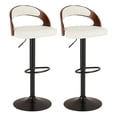 thumbnail image 6 of VECELO Swivel Bar Stools Set of 2, Adjustable Height PU Leather Armless Barstool with Back & Footrest for Bar Kitchen Dining Room, White, 6 of 10