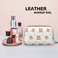 thumbnail image 4 of Funny Cute Corgi Dog Bones_A Makeup Bag, Large Capacity Travel Cosmetic Bag for Women Girls- Travel Toiletry Bag Leather Portable Waterproof Makeup Case Organizer with Handle, 4 of 4