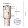 thumbnail image 2 of 40oz Tumbler with Handle and Straw, Vacuum Insulated Stainless Steel Travel Mug, Fits Car Cup Holder, Daisy Floral Print, 2 of 6