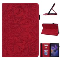 Allytech Case for Samsung Galaxy Tab A8 10.5 2021(SM-X200/X205), Multiple Viewing Angles Stand Protective Soft TPU Back Cover with Pen Holder/Card Slots Wallet Case for Galaxy Tab A8 2021, Red